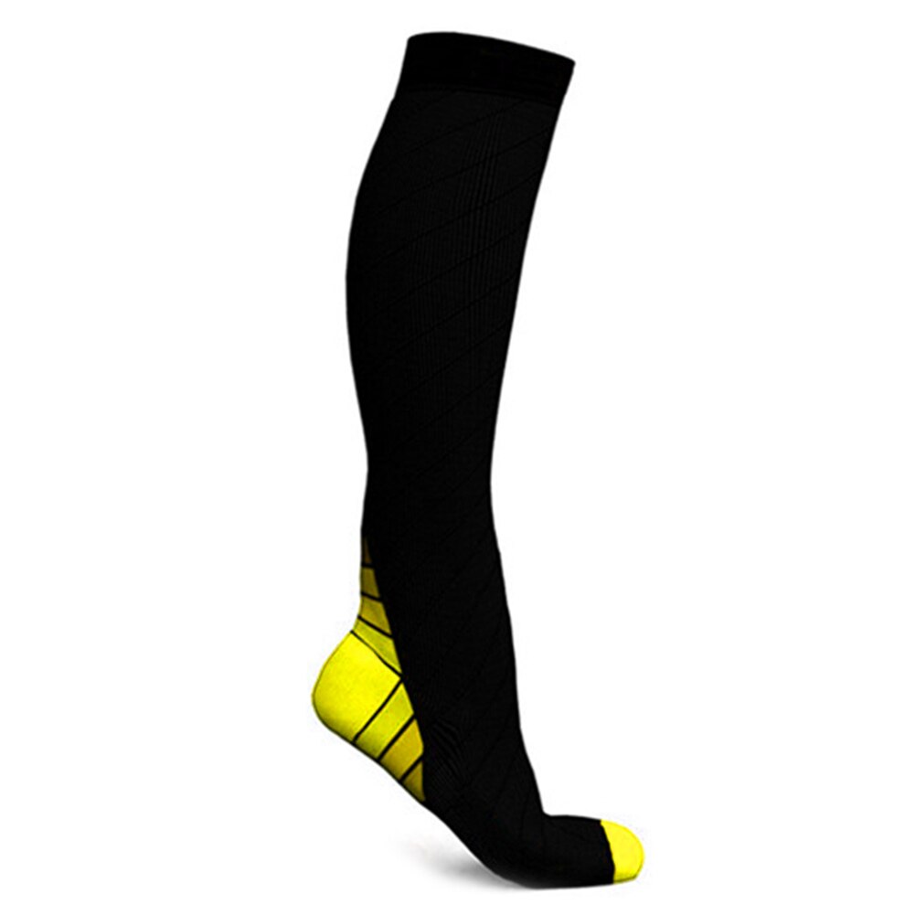 Compression Socks for Men Women Athletic Sports Long Socks Stockings for Running Outdoor Daily SEC88: YELLOW / L/XL
