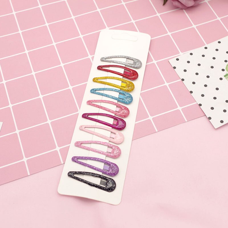 20 stk baby hårspænder til hårstyling tilbehør piger snap klip glitter stifter bb hårnål farve hårspænder til børn børn 5cm: 9