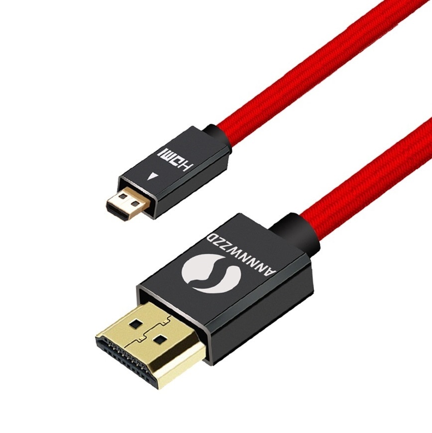 ANNNWZZD Micro HDMI (Type D) naar HDMI (Type A) vergulde (Hoge Snelheid) micro HDMI kabel 1.4a 2.0 Real 3D en Ethernet staat