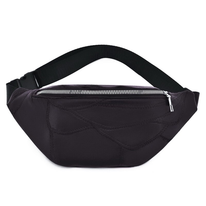 Populær dametaske fanny pack pu taske bæltepung lille pung telefonnøgletaske hvid sort taljepakker: Blå
