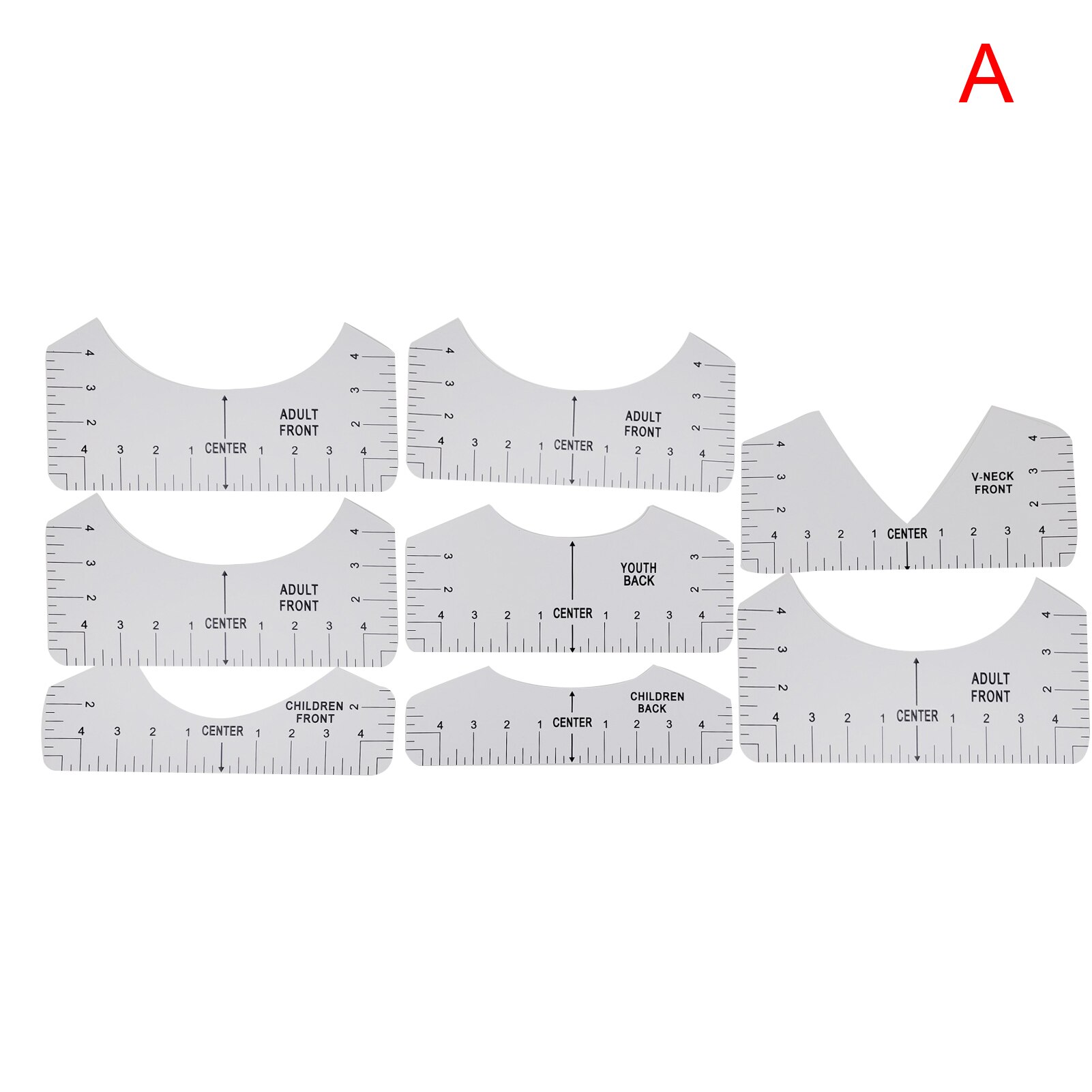 T-Shirt Alignment Ruler Craft Ruler with Guide Tool for Drawing Template Craft Tool Sewing UD88: bright white A