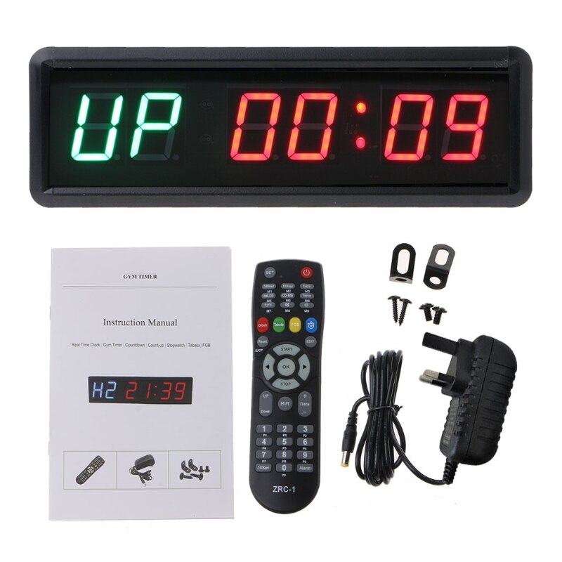 LED Fitness Interval Timer 1.5 Inch 6-digit Fitness Clock Gym Timer Stopwatch Count Down/Up Clock Stopwatch with Wireless: UK
