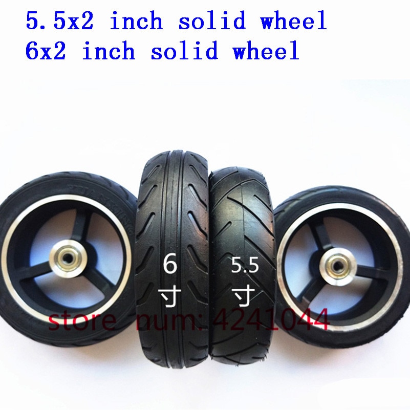 5/5.5 /6 inch solid wheels 5'' 5.5x2 145x40 6x2 solid tyre tire and alloy rim for Fast wheel F0,jackhot,Nes carbon fiber scooter