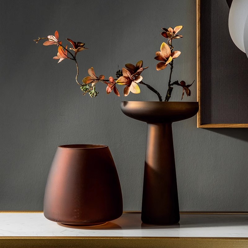 Nordic Light Luxe Home Decor Matglazen Vaas Woonkamer Decoratie Tafel Bloemen Hydrocultuur Vaas Terrarium Decor