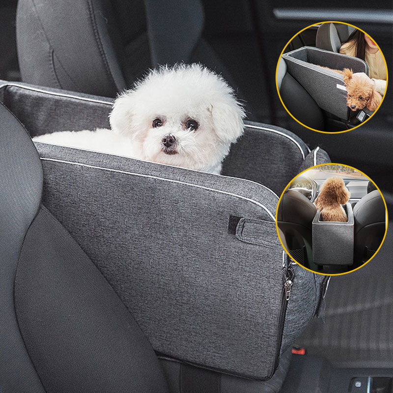 Kannettava lemmikkikoiran autonistuin keskusohjaus luistamaton koirankannattimet turva-auton käsinojat laatikko kennel koiran sänky pienille koirille kissan matka