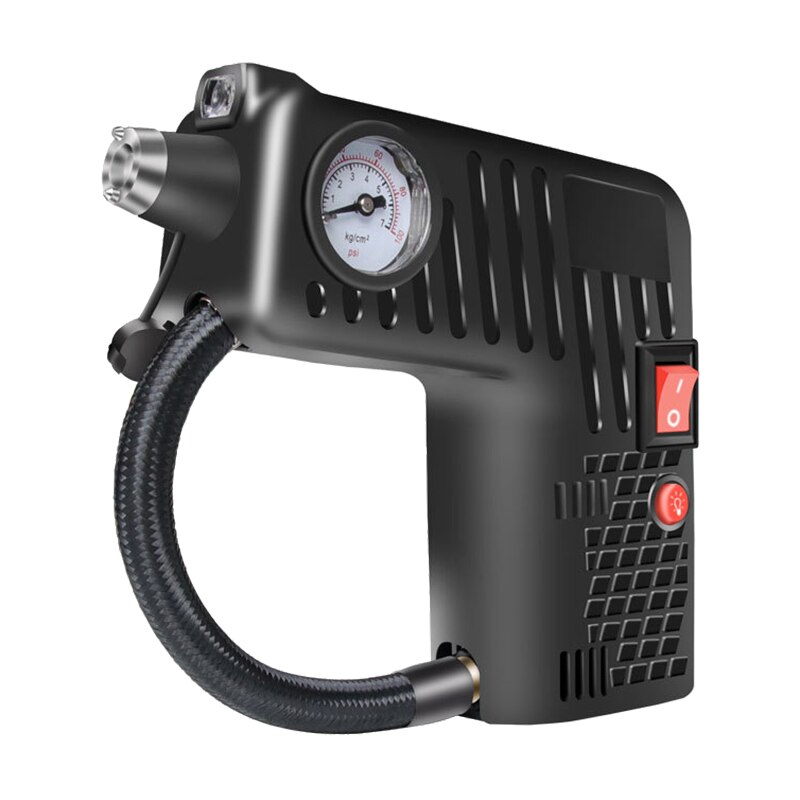 Djsona 3M Draagbare Elektrische Luchtcompressor Pomp Kleine Tire Inflator 12V 100 Psi Bandenspanning Monitor Voor Auto motor Fiets Auto: Black