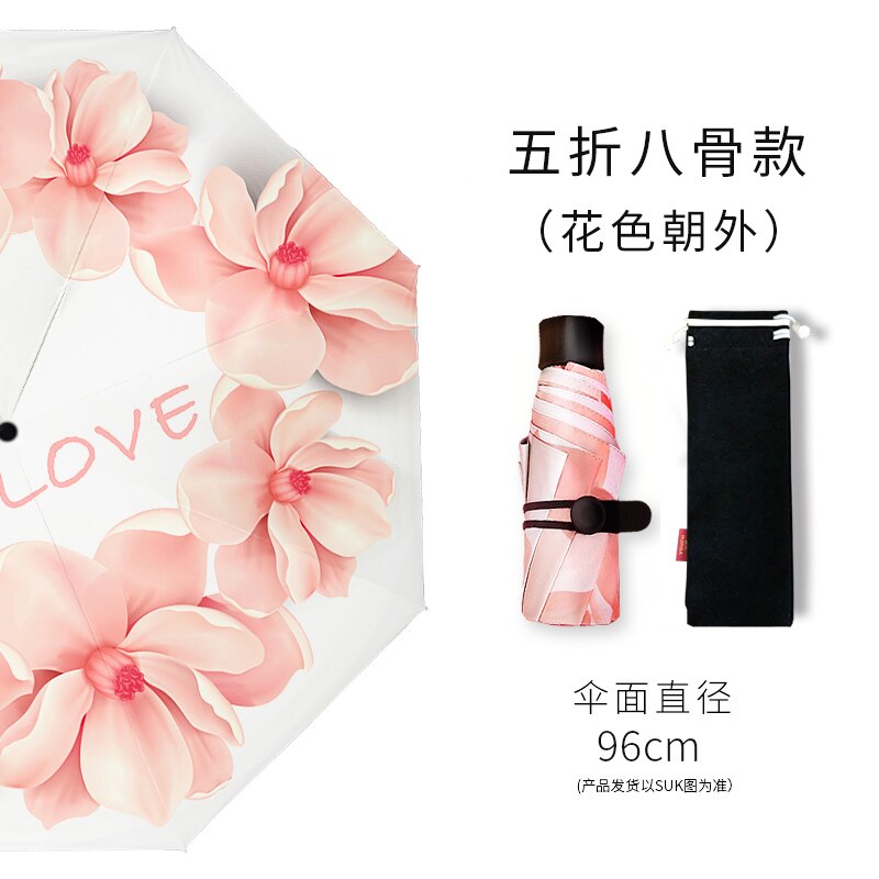 Cute Small Umbrella Rain Women Cute Windproof Folding Men Umbrella Uv Protection Paraguas Plegable Kids Umbrellas Sakura EA60YS: Style 5