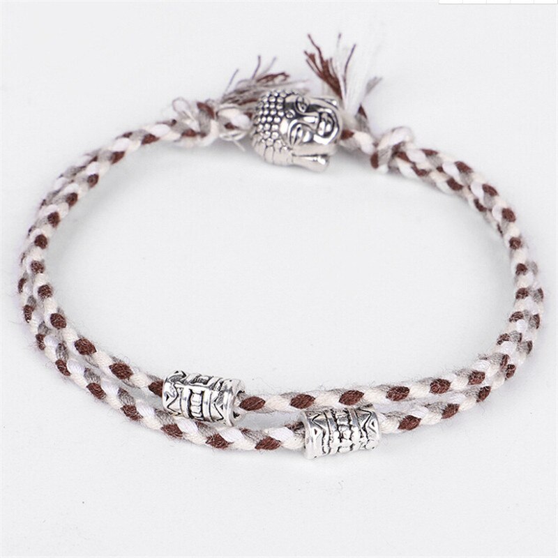 Etnische Tibetaanse Boeddhistische Lucky Geweven Amulet Tibet Koord Armbanden & Armbanden Voor Vrouwen Mannen Handgemaakte Touw Boeddha Armband Multicolor: D