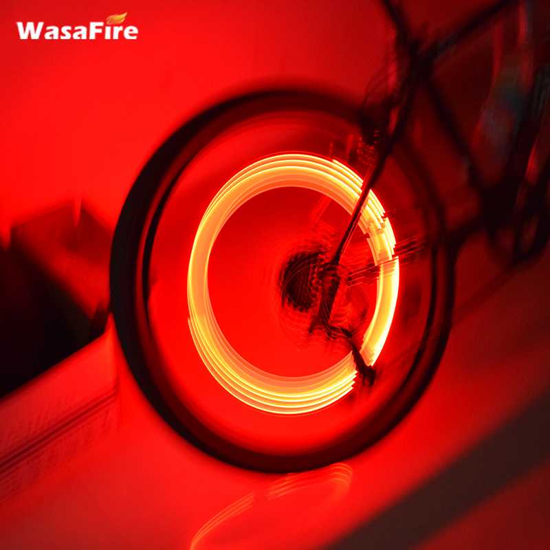 2Pcs Fiets Ventiel Verlichting Fietsen Wiel Caps Led Lantaarn Fiets Spaken Lamp Fiets Accessoires Kleur Blauw Groen Roze geel