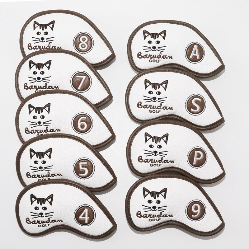 Golf Club Iron Cover Headcover Cut Cat Golf Iron Kopafdekkingen Golf Club Iron Headovers Wiggen Covers 9 stks/set