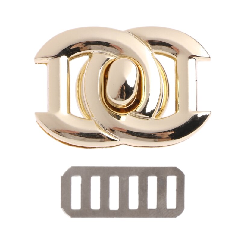 4Colors 1PC Bag Accessories Metal Clasp Turn Lock Twist Locks for DIY Handbag Craft Bag Purse Hardware Tool: gold