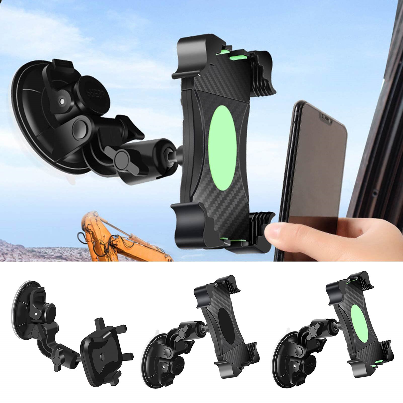 Car Multi-function Mobile Phone Holder Shockproof 360 Rotation Strong Suction Cup Bracket For IPhone 12 11 Pro Max X 7