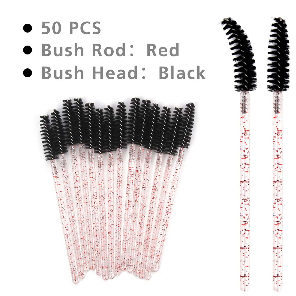 50Pcs Disposable Makeup Brushes Mascara Wands Applicator Eye Lashes Cosmetic Brushes Eyebrow Spoolers Comb Brow Brush Tools: 50pcs 10