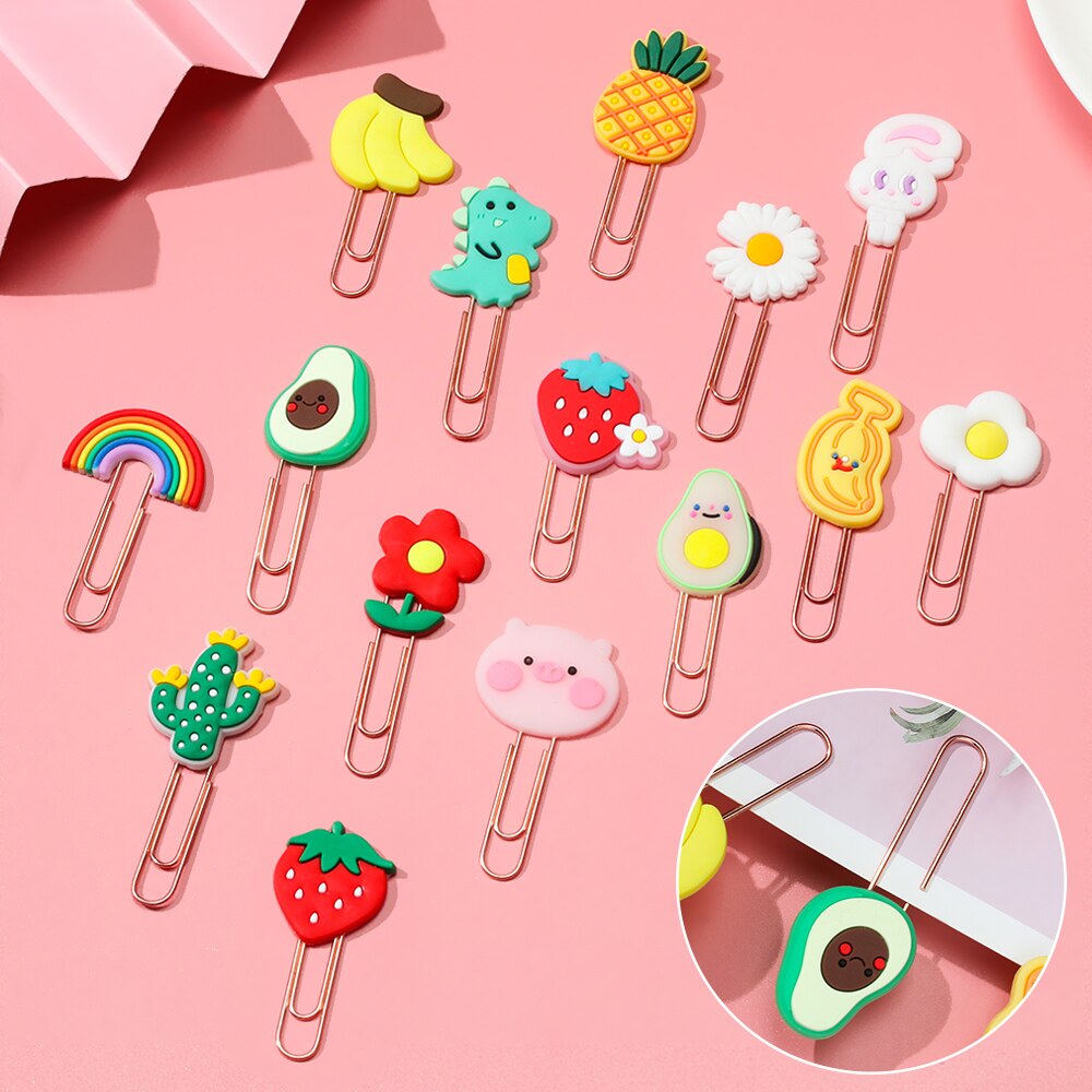 Animals Flower Paper Clips Bookmarks Kids Cute Book Mark Paper Clips Desk Organizer Stationery Office School Supply