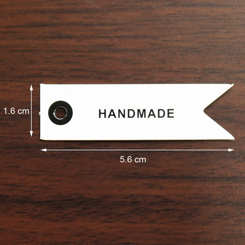 100 Stuks Dank U Wit Papier Tags Diy Wedding Tags Card Merci Handgemaakte Ambachtelijke Papier Tag Label Verjaardagsfeestje cadeaupapier: HANDMADE