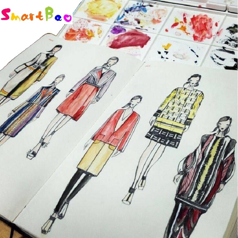 A5 Notebook for Teenager Illustration Book Drawing Dotted line Body Workbooks 82 Sheets Paper