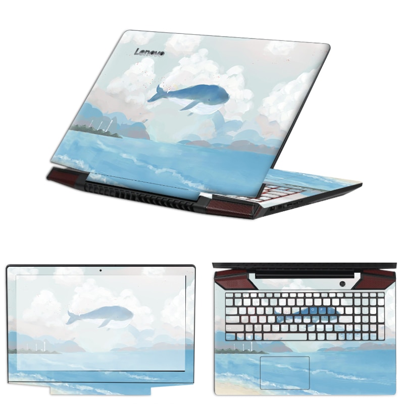 Cute sea dolphin laptop sticker dekorativ hudrenoveret notebook til macbook 13 sticker hp lenovo acer pro 13 air bq -017