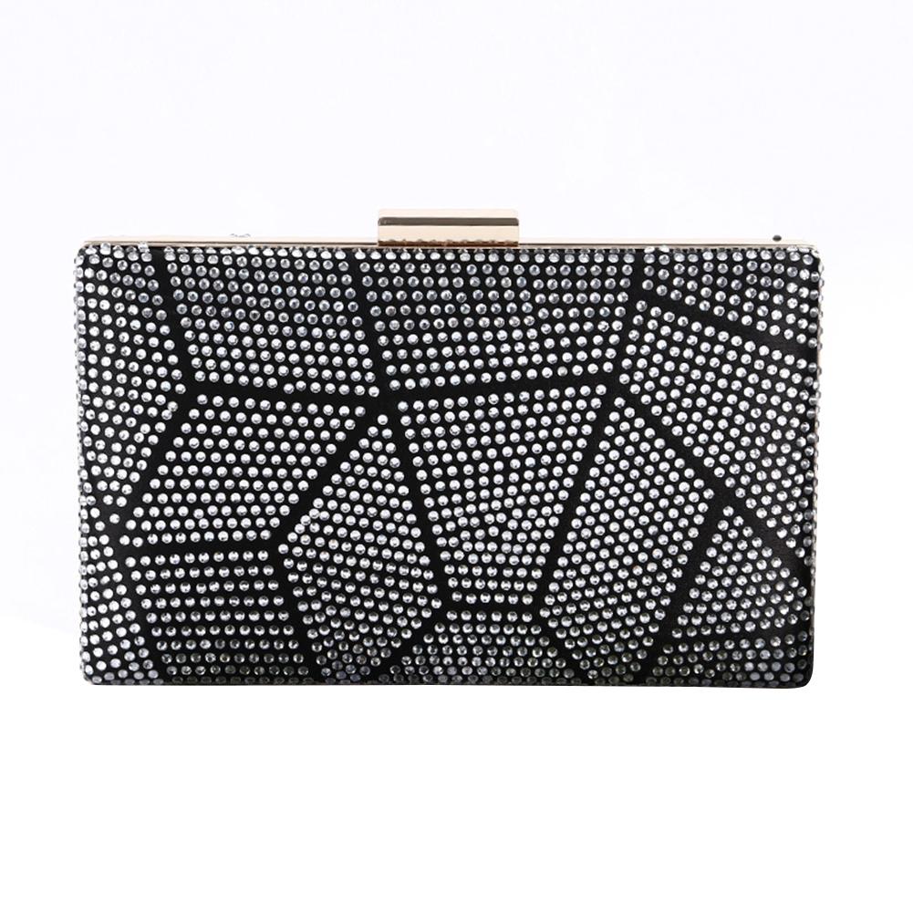 neue Frauen Kupplung Tasche Diamant Abendessen Handtasche Damen Strass Geldbörse für Geburtstag Party Nachtclub Bolso de mano: Schwarz