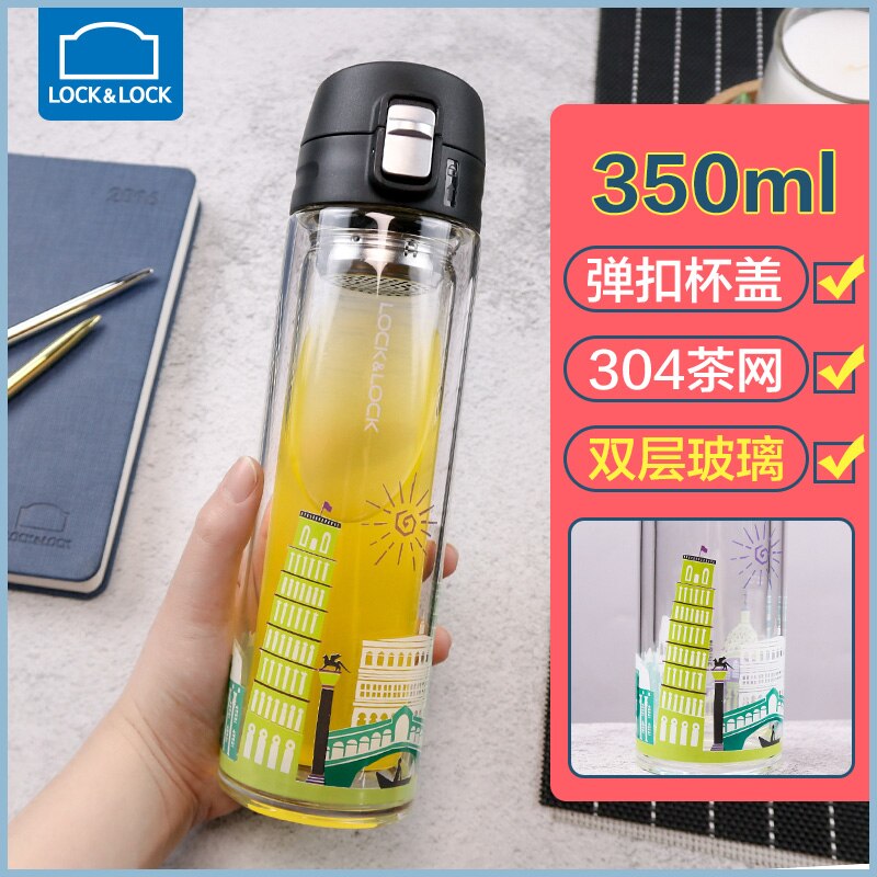 Infuser Glass Water Bottle Silicone Sleeve Gallon Tea Reusable Water Bottle Insulated Borraccia Termica House Decoration OO50BL: style2