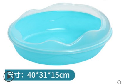 Bol para arena de gatos antisalpicaduras, doble capa, cuenca de arena semicerrada, olla de baño extragrande de plástico para gatos, pequeños recipientes para gatos