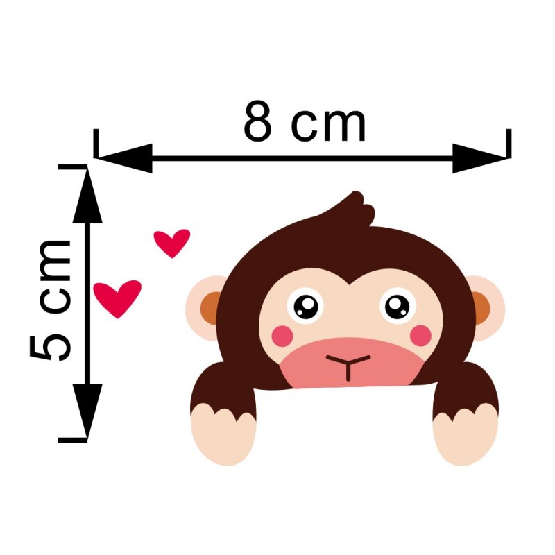 Funny Zoo Animals Patterns Switch Stickers For Kids Room Home Decoration 3D PVC Wall Decals DIY Cartoon Cat Dog Mural Art #1: Monkey