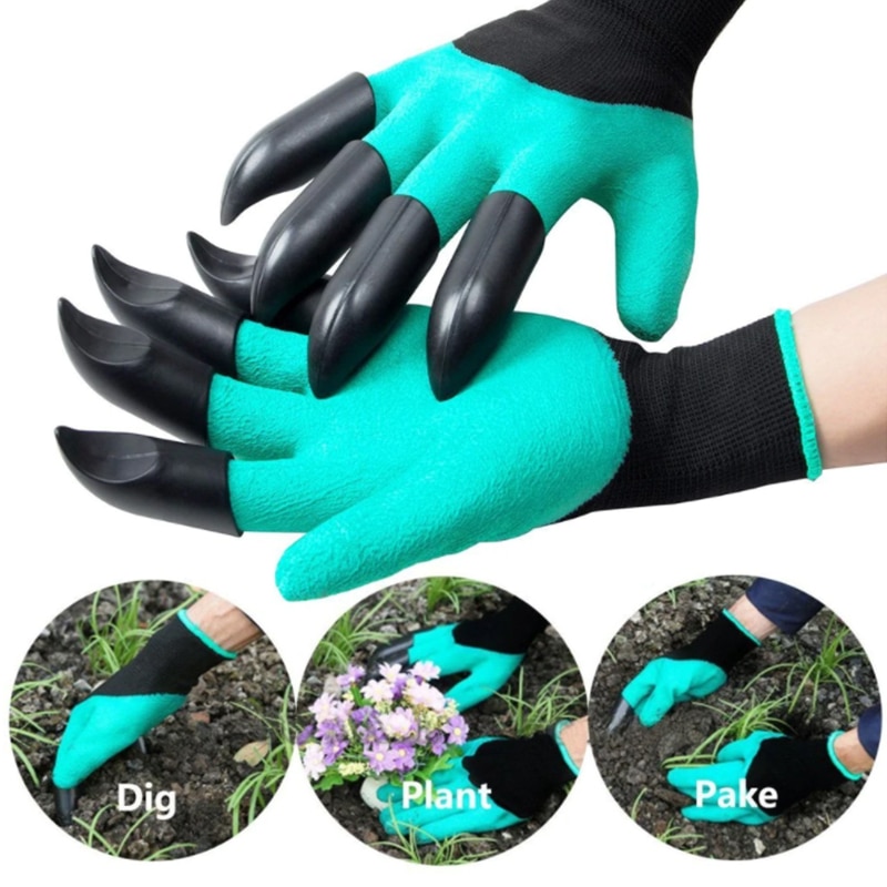 1 Paar Tuin Handschoenen Voor Tuin Graven Planten Met 4 Abs Plastic Klauwen Te Graven En Plant Tuin Werken accessoires