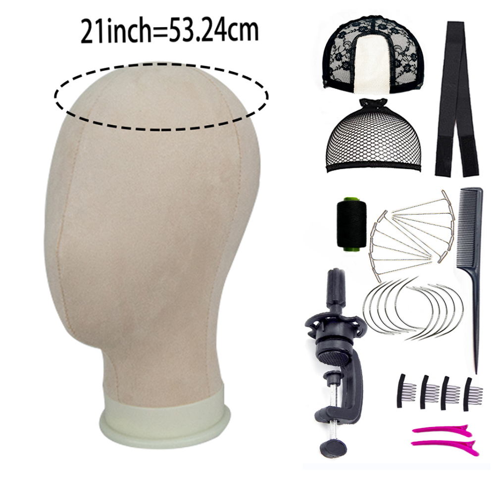 Nowa głowa manekina Stojak na perukę Płócienna głowa z regulowaną głowicą manekina Statyw robić wyświetlania peruk z czapkami na peruki T szpilki: FIOLETOWY