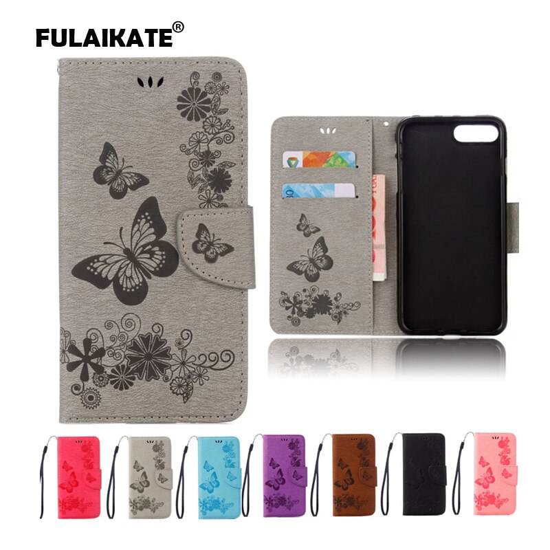 En relieve de cuero flip case para iphone6 6 s plus butteryfly retrocede plus funda cartera de cubierta para iphone7 7 5S sí mt cajas del teléfono