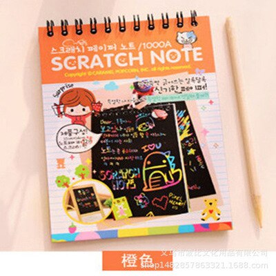 10*14cm Scratch Note Children's DIY Color Rainbow Scratch Paper book DIY Painting Colorful Graffiti Notebook: 4