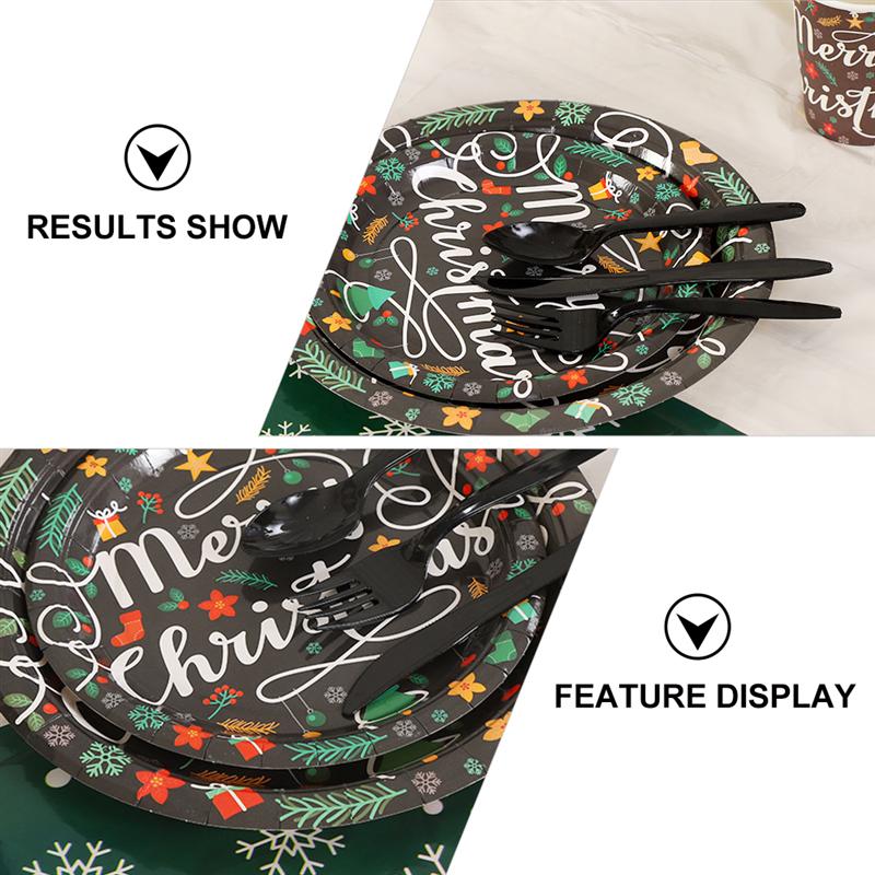 30pcs Disposable Food Plates Paper Meal Plate Fruit Dish for Christmas Party