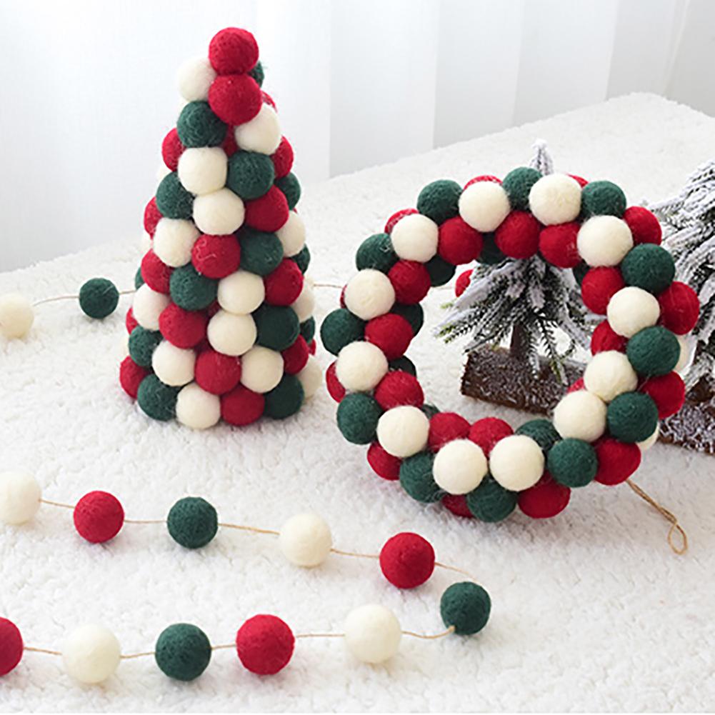 Ull filt jul krans dörr dekoration hängande prydnad mini julgran krans bordsskiva prydnad advent krans