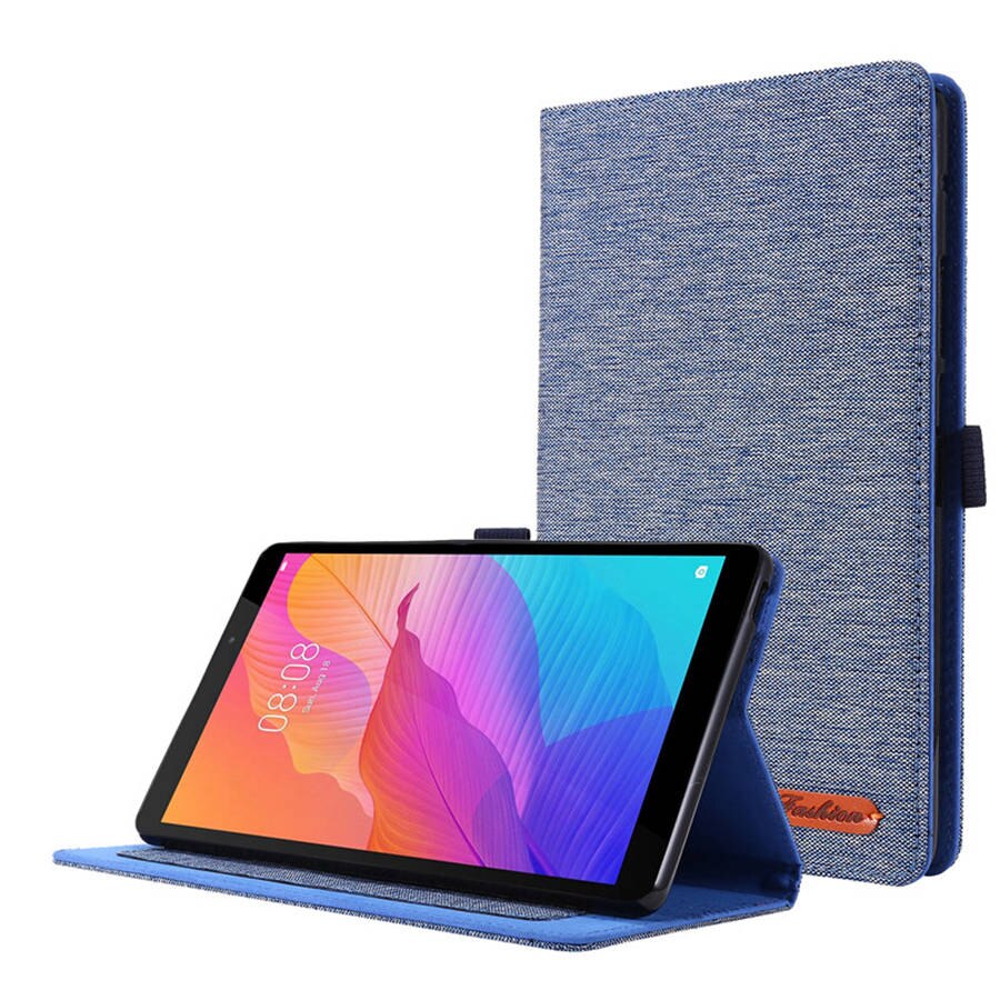 For Huawei MatePad MatePad T8 8.0 Case Cowboy Flip Cover for Funda Huawei MatePad T8 T 8 inch KOB2-L09 Tablet Case + film: Blue