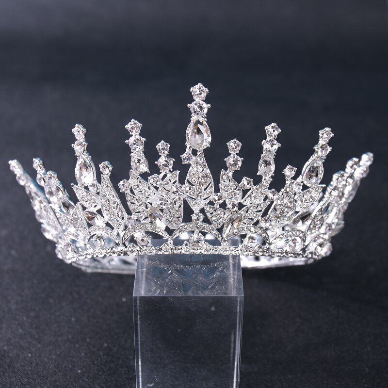 Diadema barroca Vintage con diamantes de imitación para mujer, Tiaras y coronas, accesorios para el cabello para novia y boda, joyería, tocados