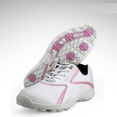 Pgm Vrouwen Lichtgewicht Golf Schoenen Dames Lace Up Ademende Sneakers Antislip Wearable Training Schoenen AA10095: Roze / 6