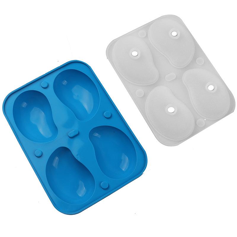 3D Mango Chocolate Mold 4-Cavity Silicone Mousse Mold Easy Release Mold For Pudding DIY Baking Mould