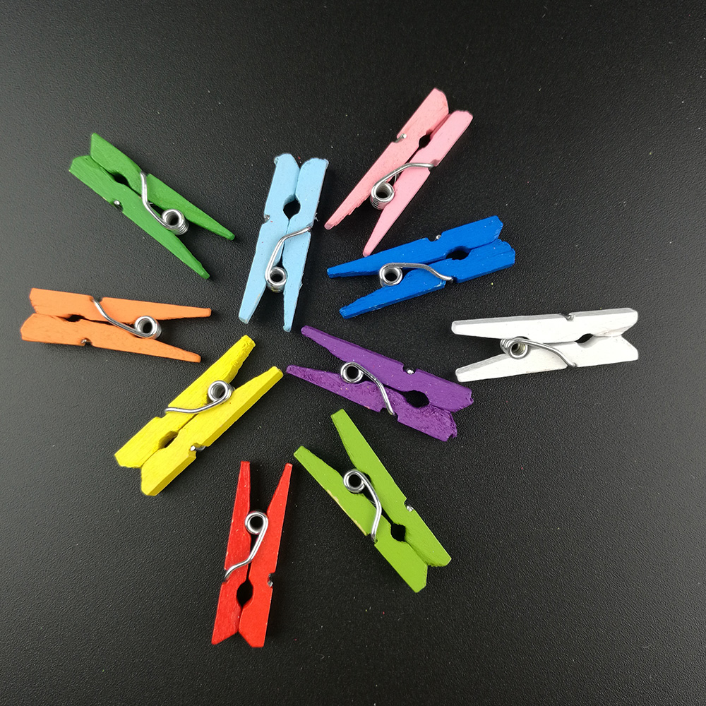 50Pcs 45X7MM Mini Natuurlijke Houten Clip Voor Foto Clip Wasknijper Craft Decoratie Clips Pinnen Craft Decoratie Clips Pinnen