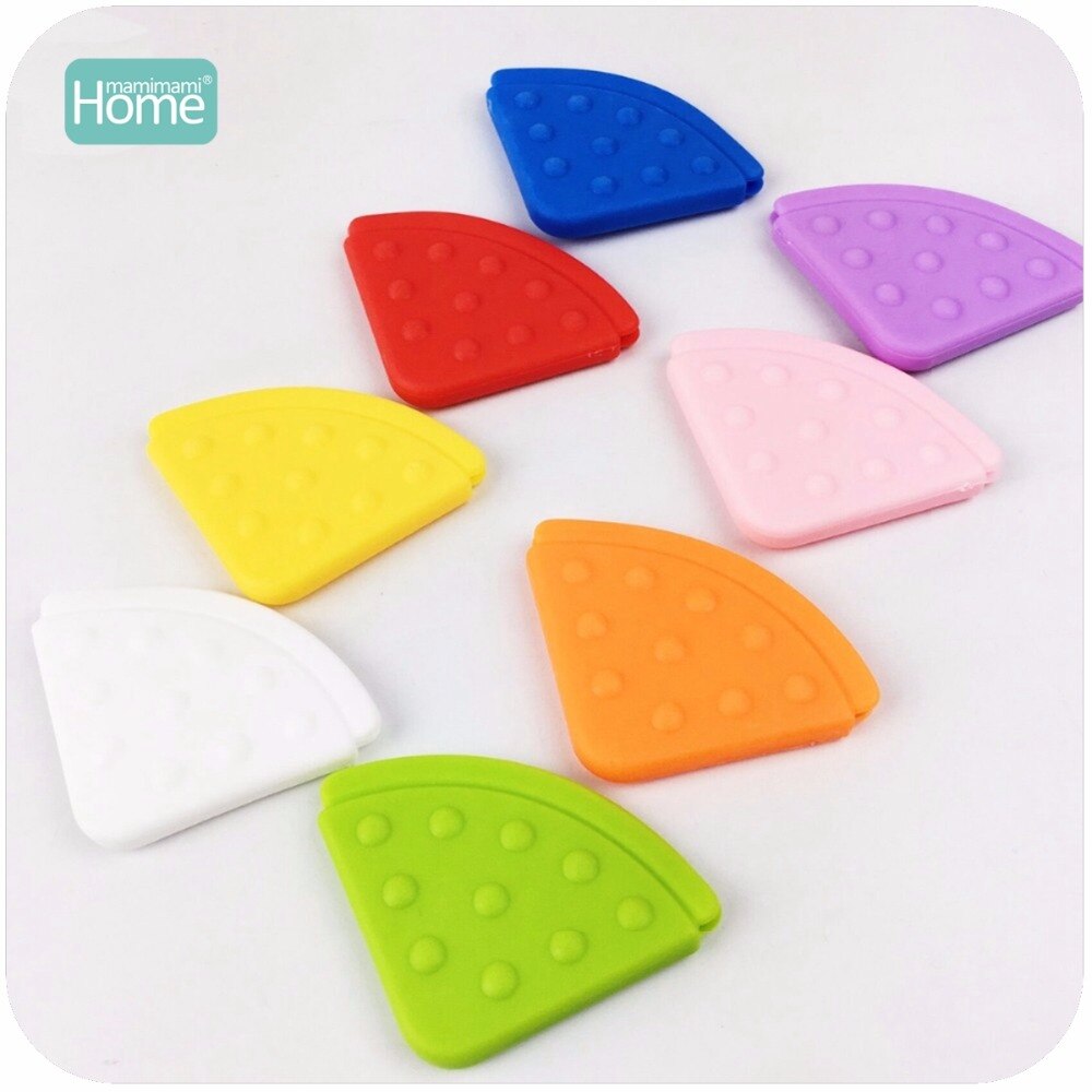 MamimamiHome Baby Hoek Slabbetjes Baby Bijtring 100pc BPA Gratis Bijtring Veilig Effen Kleur Stretchy Hanger Baby Rammelaar Speelgoed