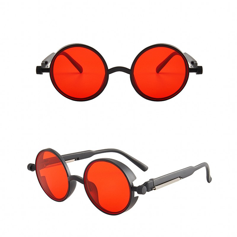Gafas de sol de para Estilo Steampunk, lentes de sol con montura redonda Retro, clásicas, de colores, estilo gótico Punk, Unisex: 03