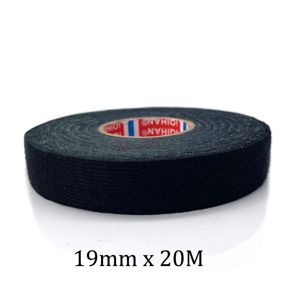 15/20 Meter Hittebestendig Vlamvertragende Tape Coroplast Adhesive Doek Tape Voor Auto Kabelboom Kabelboom Bescherming: 19MMx20Meter