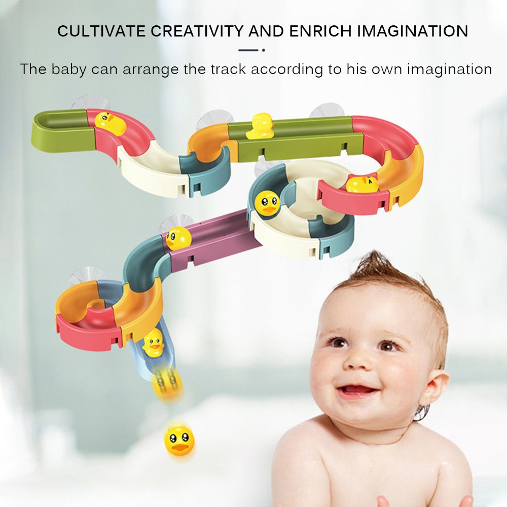 DIY Baby Schlecht Spielzeug Zauberstab Saugnapf Marmor Rennen Lauf Spur Schlecht Badewanne Kind spielen Wasser Spiel Spielzeug einstellen für freundlicher