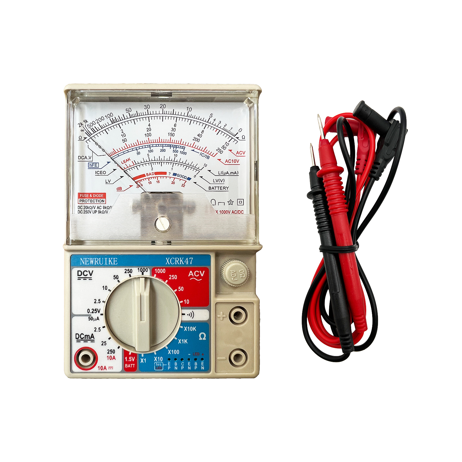 Newruike xcrk 47 analog multimeter høypresisjon mekanisk multi-funksjon multimeter vedlikehold peker multimeter