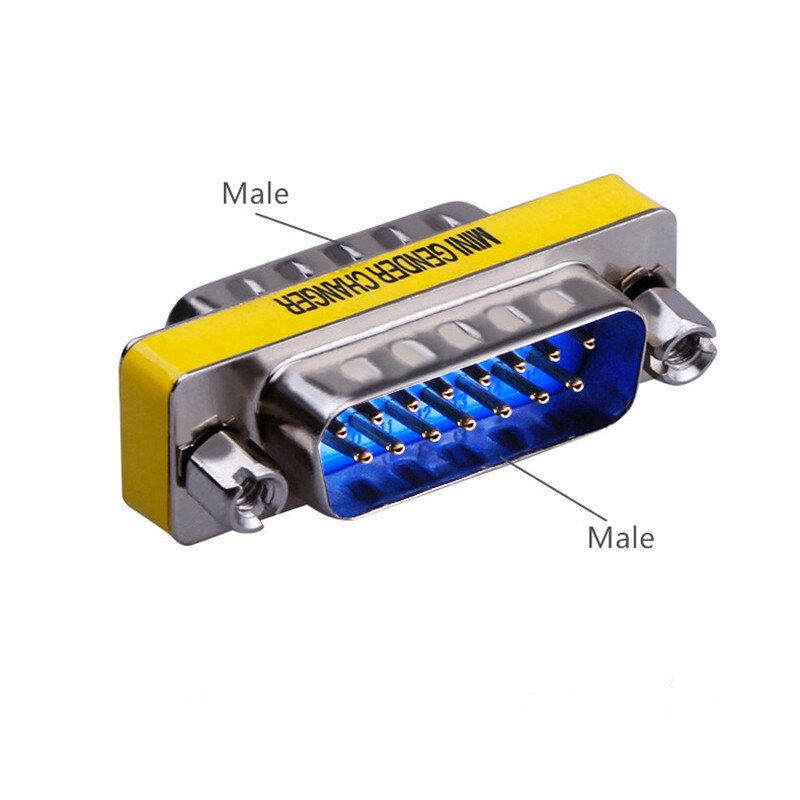 Mini Gender Changer Adapter DB9 DB15 DB25 RS232 Serial Port Com Connector Female/Male: DB15 M to M