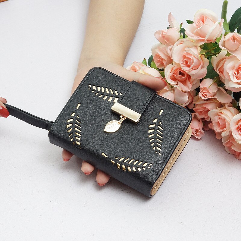 Wallet Female Women's Wallet Snap Coin Purse Phone Bag Bow Multi-card Bit Card Holder Purse Women Luxury Billetera Mujer: black1