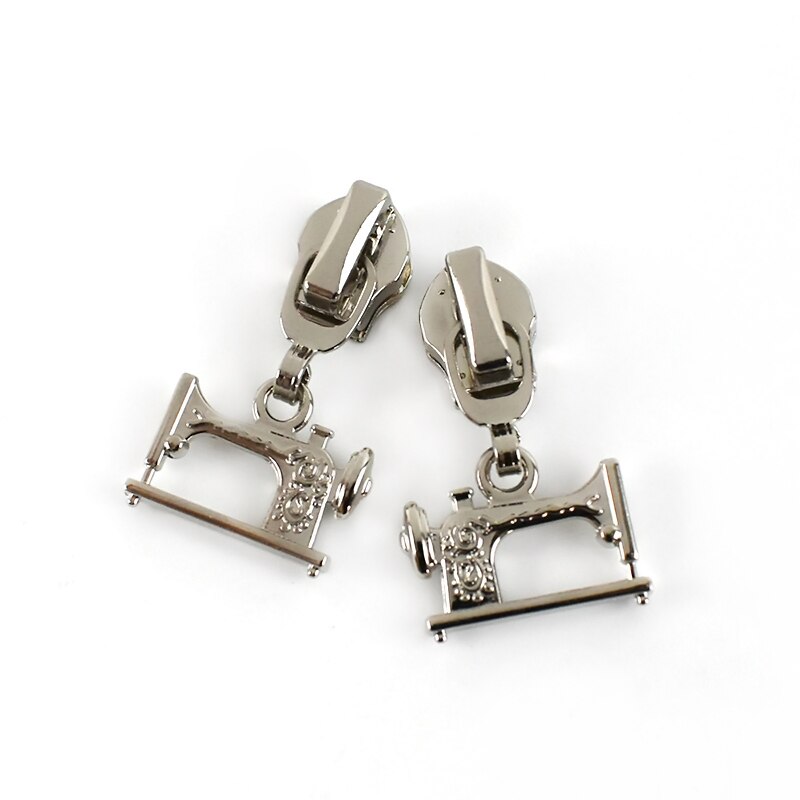 Meetee 10pcs 3# 5# Zipper Sliders for Metal Nylon Resin Zips Garment Repair Zip Head DIY Jacket Sew Zippers Slider Puller Kits: Silver / No3 / ForMetal