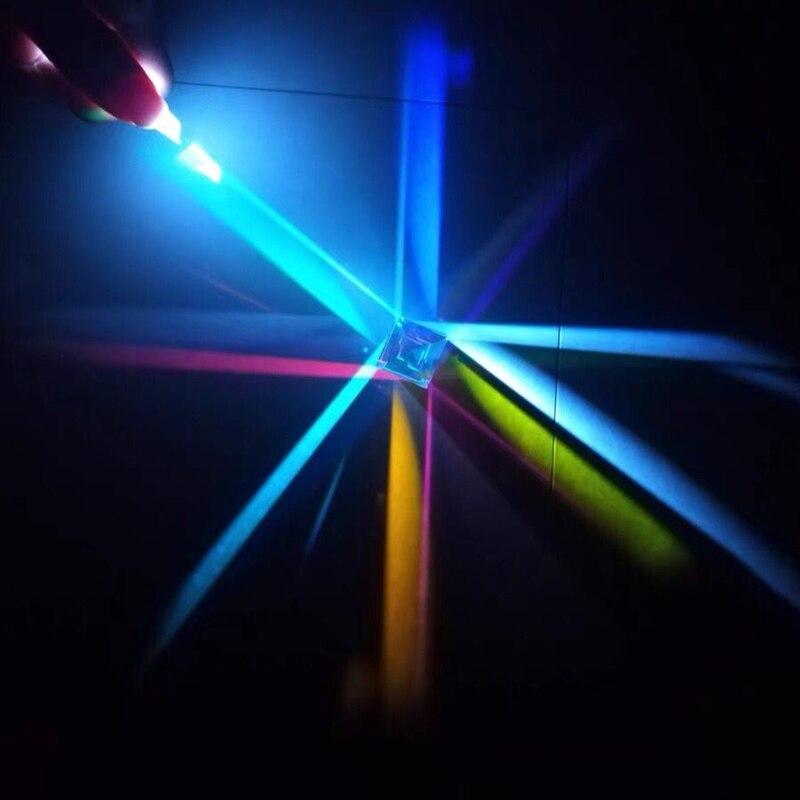 Optikk x-kubesett prisme tredelt pyramide til fotografering se på regnbueprismet 20 x 20mm student optisk eksperiment