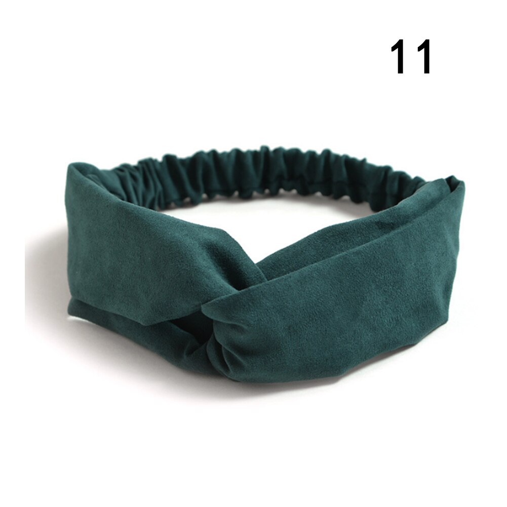 Suede Twist Tulband Vrouwen Haarband Bows Elastische Hoofddoek Sport Haarbanden Head Band Knoop Hoofdband Voor Meisjes Hoofddeksels Headwrap: 11