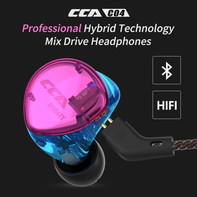 CCA C04 1BA + 1DD Anker Dual Fahrer Kopfhörer Abnehmbare Kabel In Ohr Audio Monitore Ear HiFi Musik Sport
