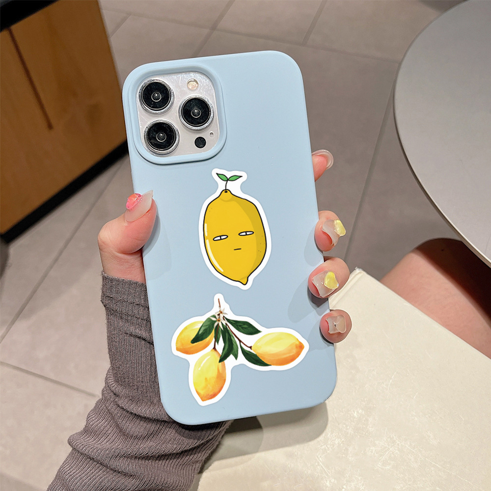 60PCS Aesthetic Lemon PVC Stickers Set for DIY Laptop Phone Suitcase Skateboard Car Motorcycle Bottle Scrapbooking Decor