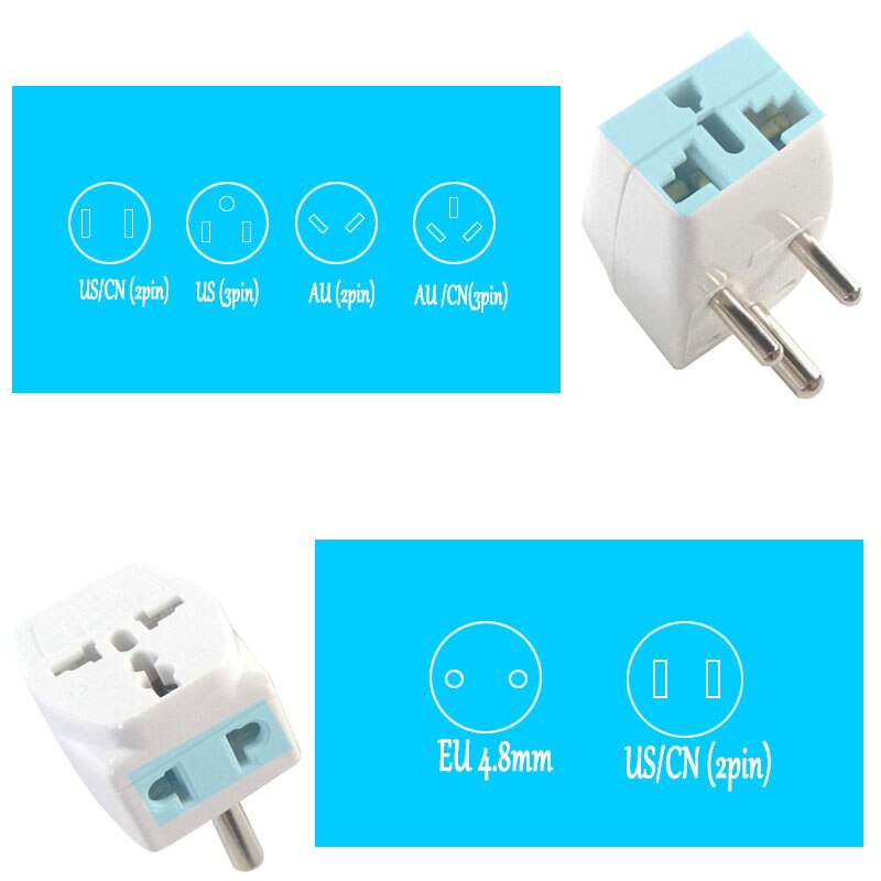 Universal Power Plug 1 TO 3 Ways Small South African Plug to EU UK US AU Conversion Plug Power Adapter Socket