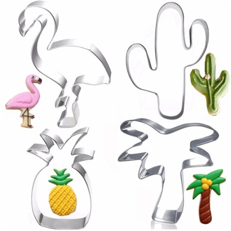 Cookie Cutter Mold Flamingo Pineapple Shape Stainless Steel Biscuit Fondant Cake Moulds Cake Mold Baking kitchen Tools